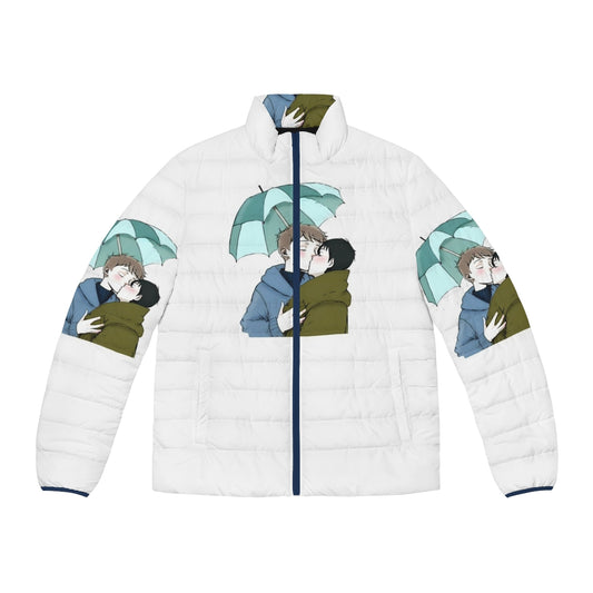 Heartstopper inspired puffer jacket with leaves design