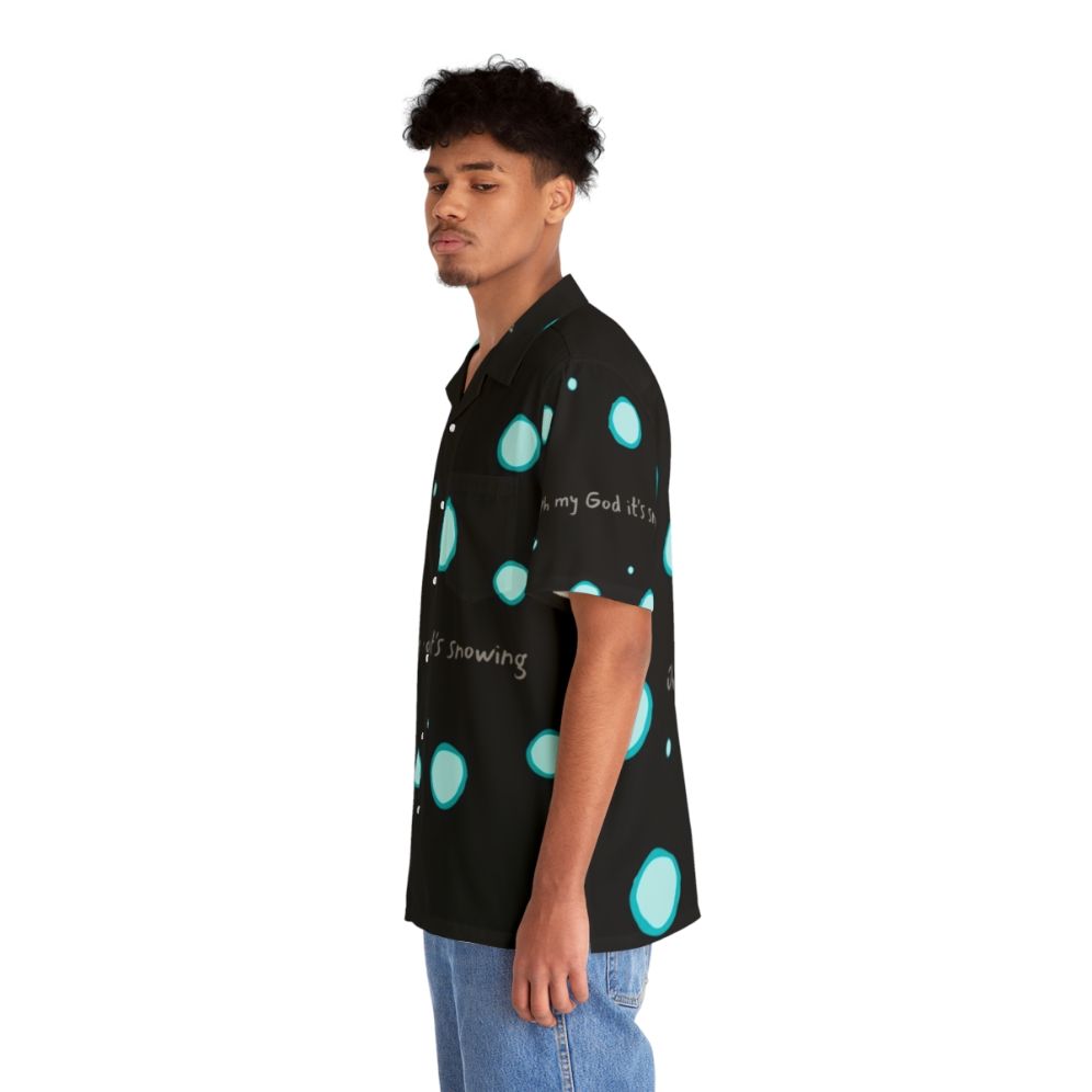 Tropical leaves pattern Hawaiian shirt with Heartstopper graphic - People Left