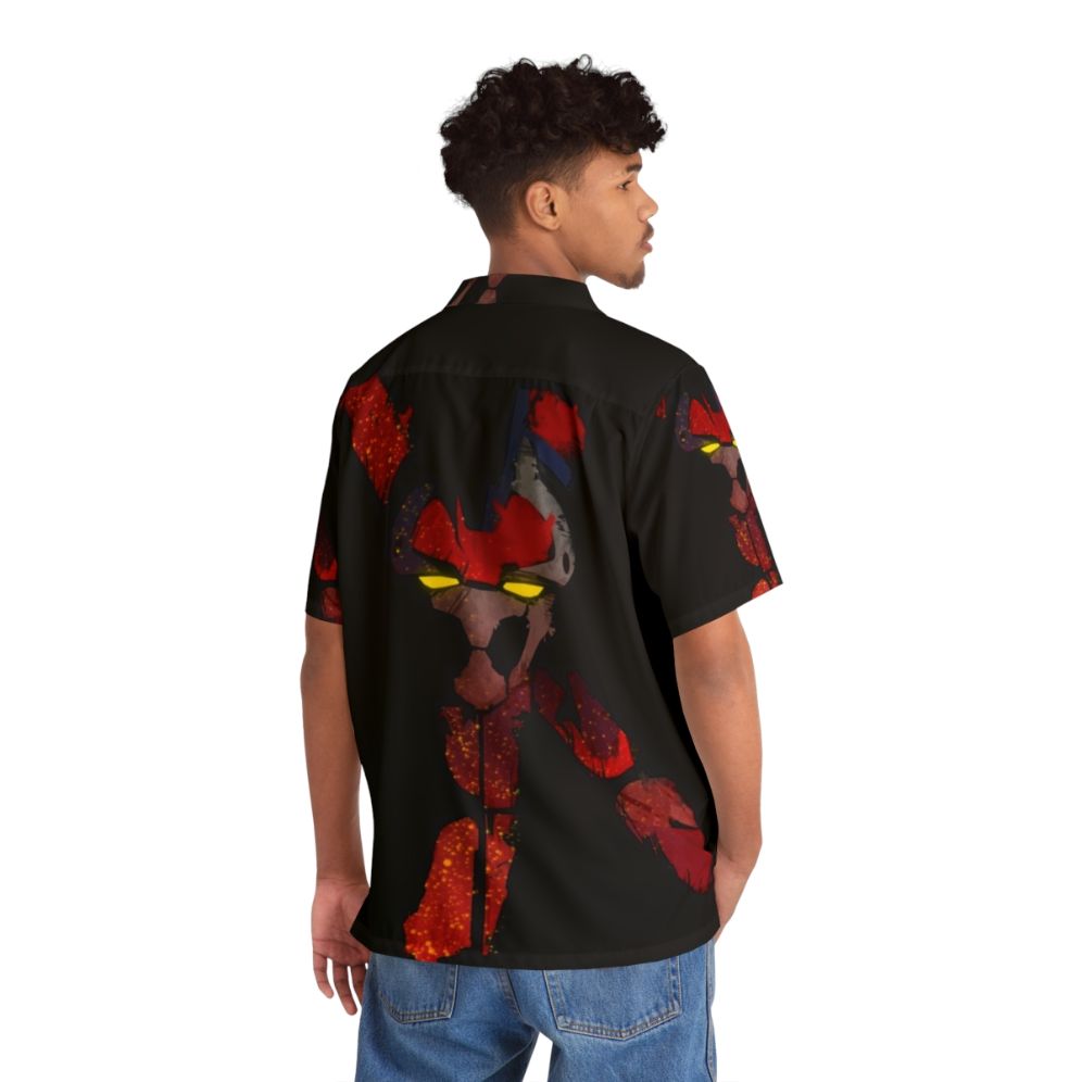 Weltall mecha-inspired Hawaiian shirt for retro gaming fans - People Back