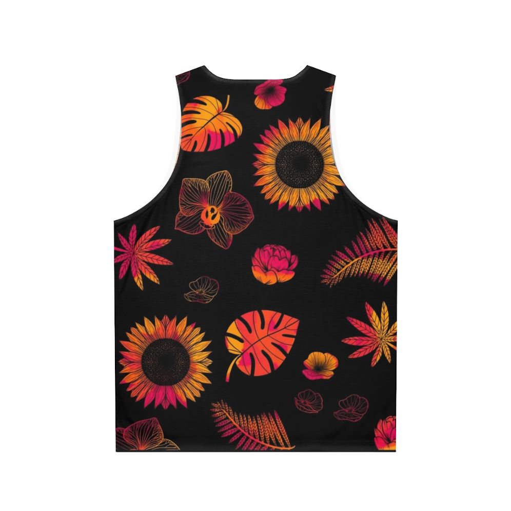 Tropical Floral Unisex Tank Top - Back