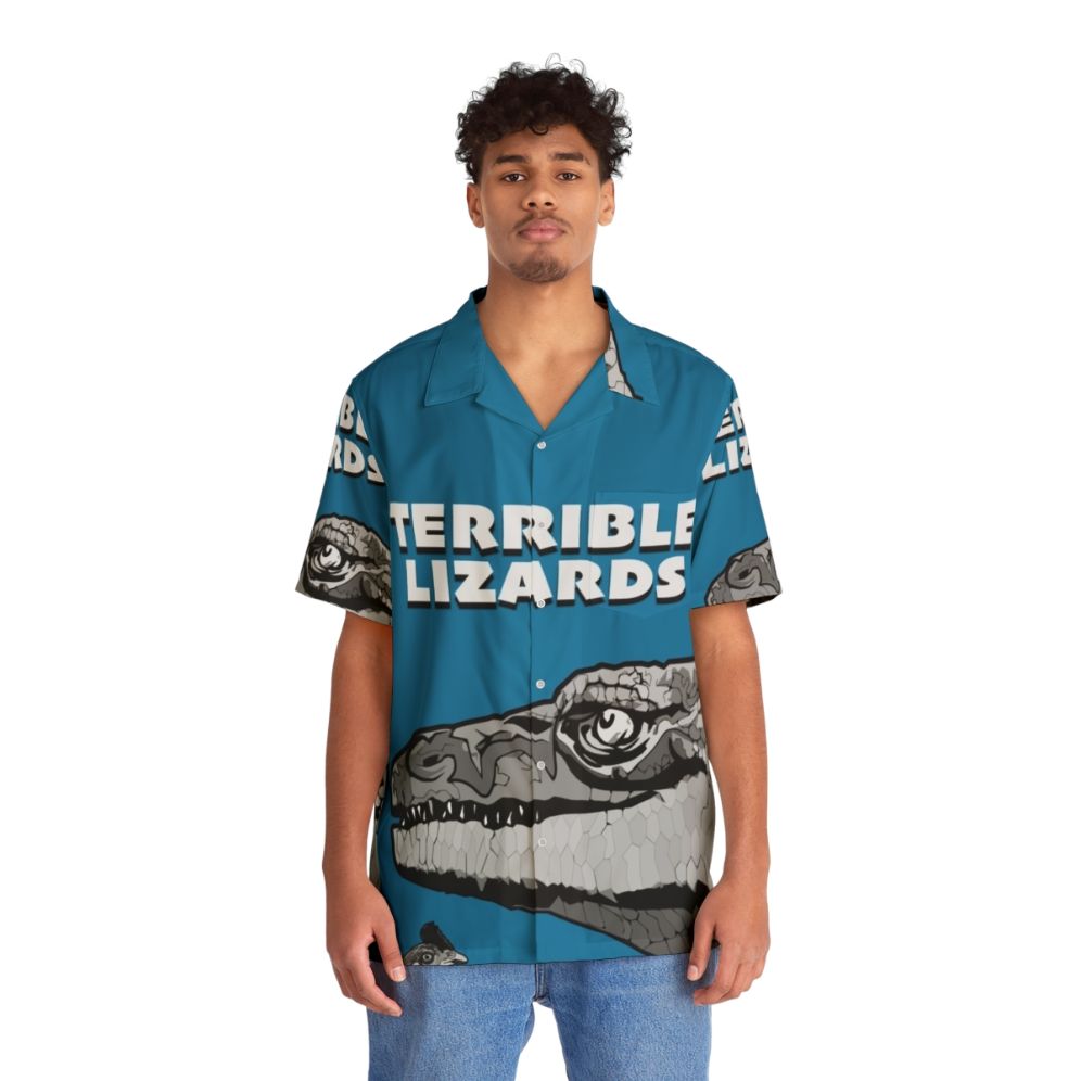 Terrible Lizards Dinosaur Hawaiian Shirt - People Front