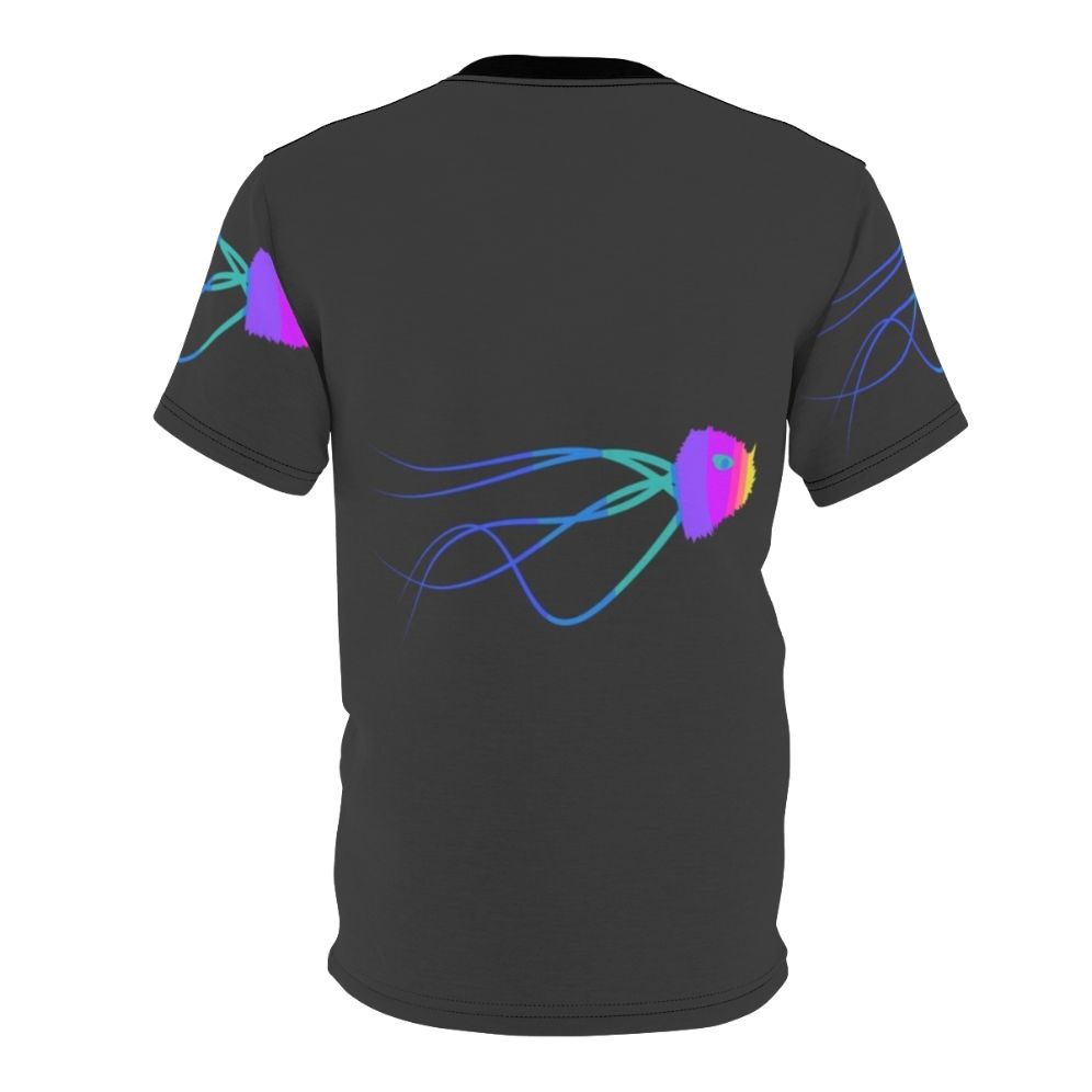 Colorful abstract jellyfish design on a high-quality t-shirt - Back