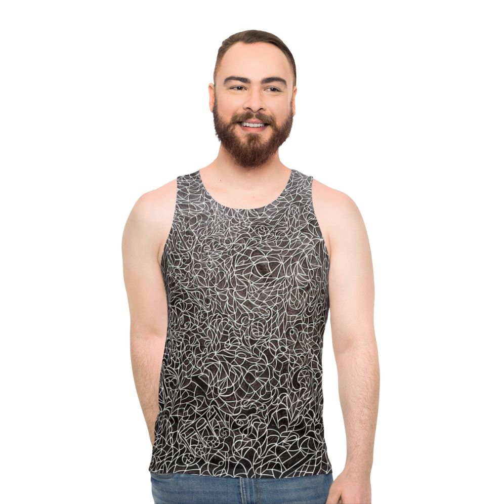 Unisex tank top with a music tessellation pattern - men