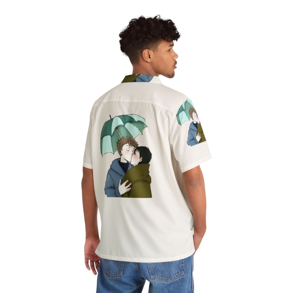 Heartstopper Hawaiian Shirt with Leaves Pattern - People Back