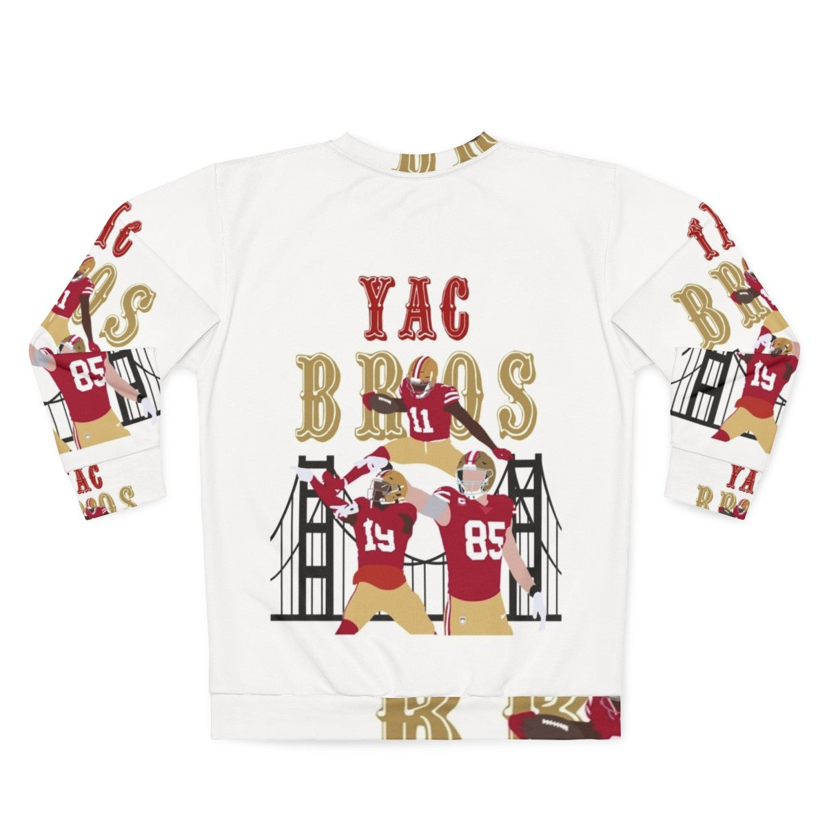 Yac Bros San Francisco 49ers NFL Football Sweatshirt - Back