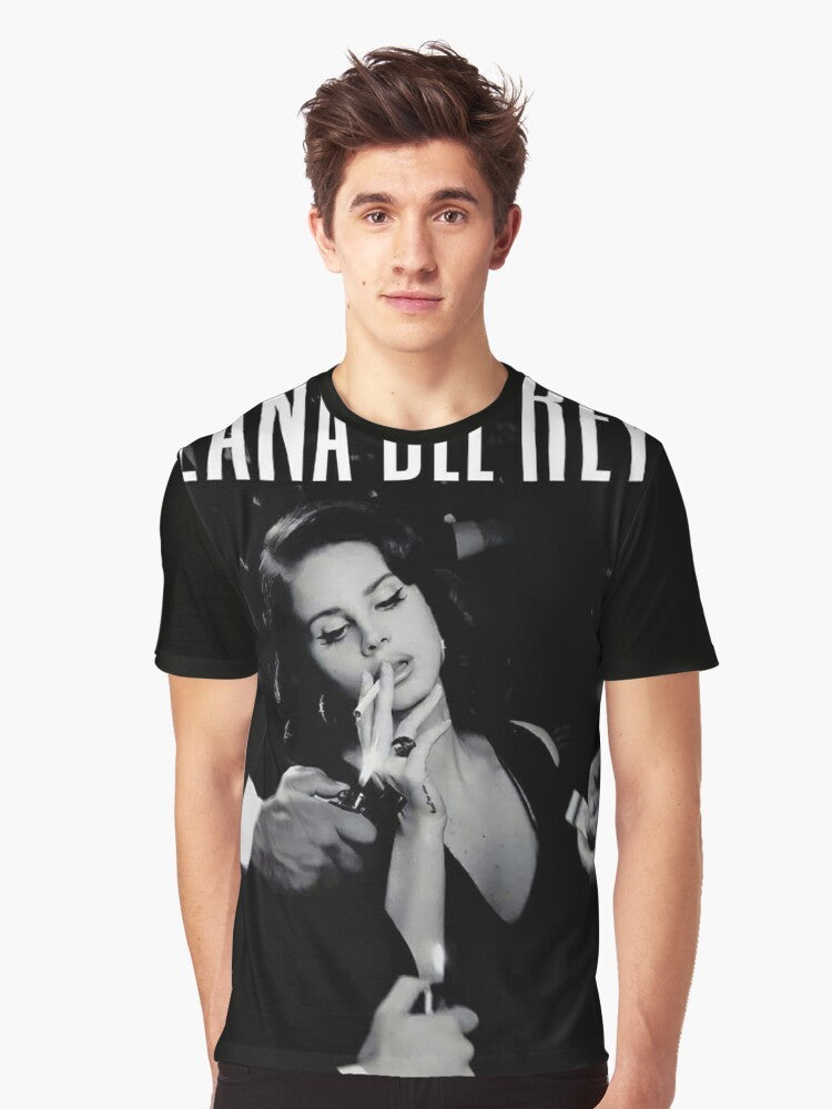 Black graphic t-shirt featuring the Lana Del Ray design - Men