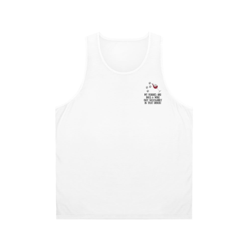 Unisex tank top for dog and wine lovers