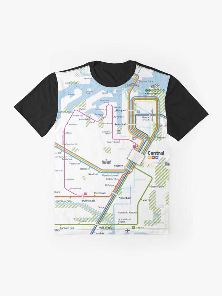 Sydney city map graphic print t-shirt - Flat lay