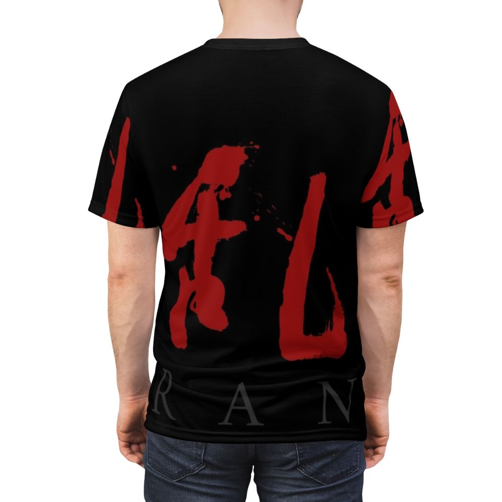 Akira Kurosawa inspired AOP t-shirt featuring samurai and classic film imagery - men back