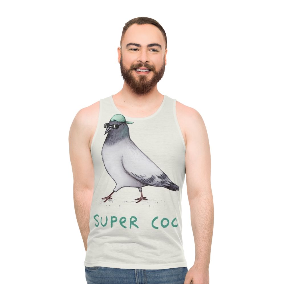 Unisex bird tank top with a super cool and kawaii design - men