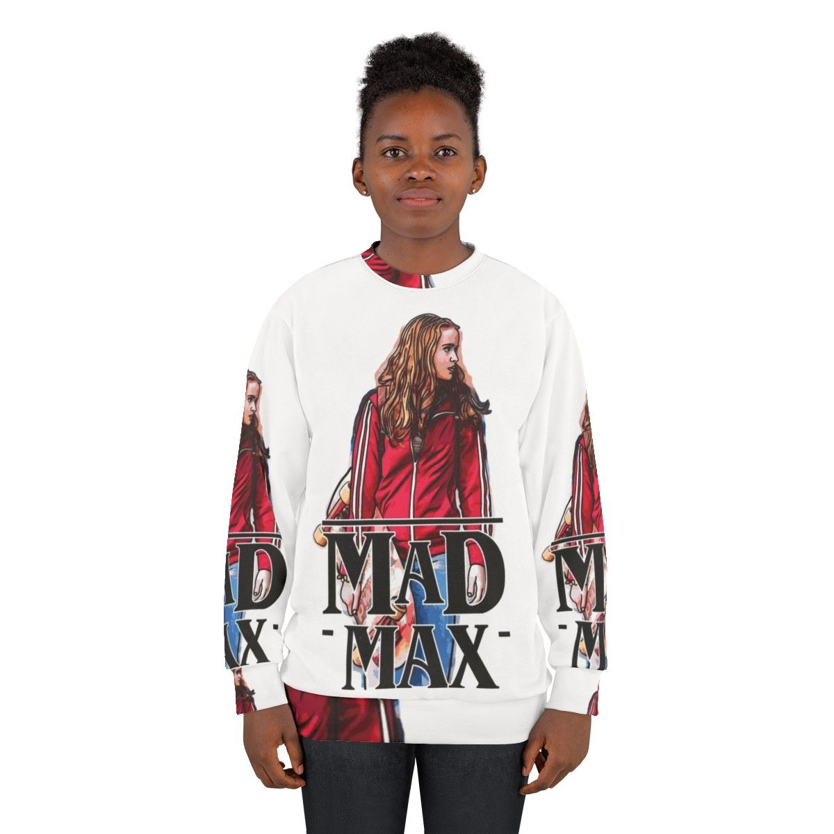 Vintage Mad Max and Stranger Things crossover design sweatshirt - women