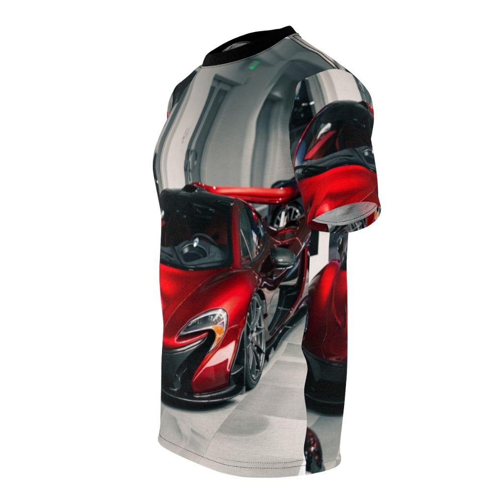 Mclaren P1 Inspired Graphic T-Shirt in Red - men left