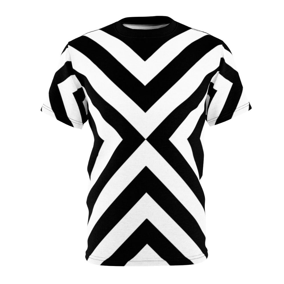 Minimalist modern black and white pattern graphic t-shirt design