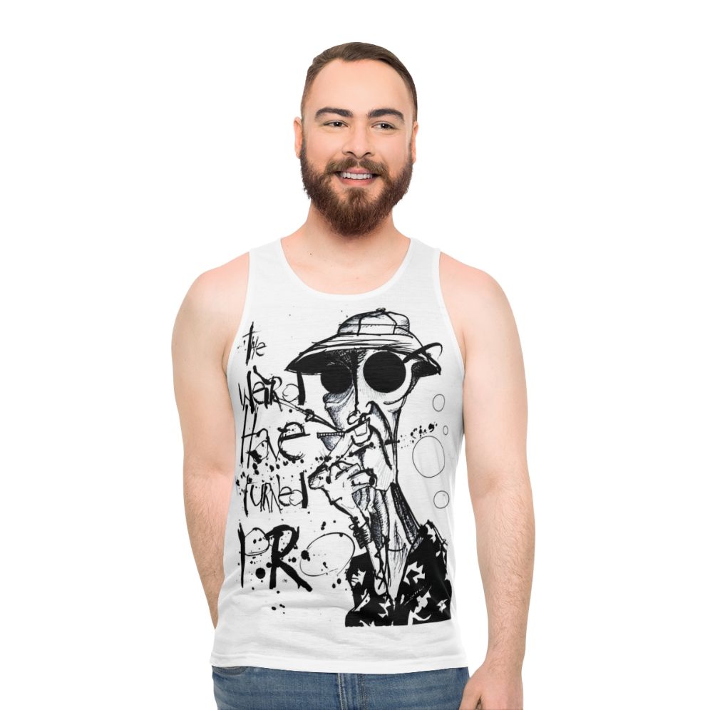 Gonzo Unisex Tank Top featuring Hunter S. Thompson and Ralph Steadman design - men