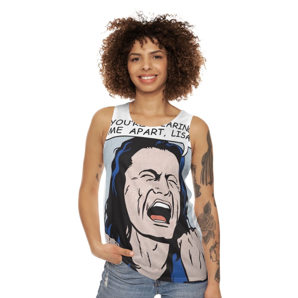 "You're Tearing Me Apart Lisa" Unisex Tank Top with Cult Movie Quote - women