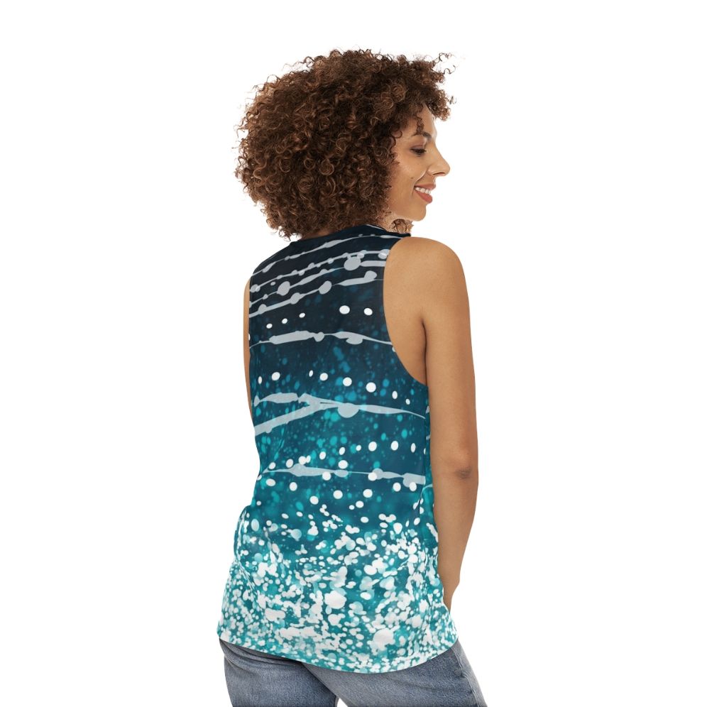 Whale shark pattern unisex tank top - women back