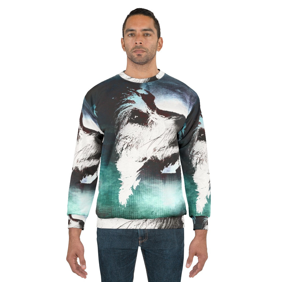 Roger Black and White Dog Sweatshirt - men