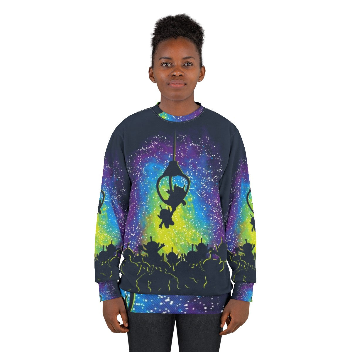 Master Sweatshirt with vibrant space and alien design - women