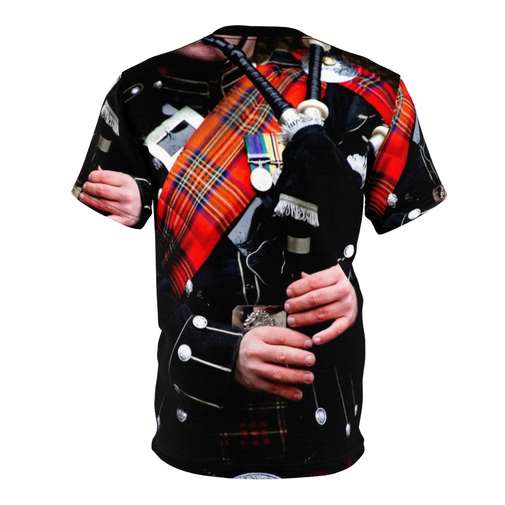 Bagpipe inspired Scottish tartan and kilt themed t-shirt - Back