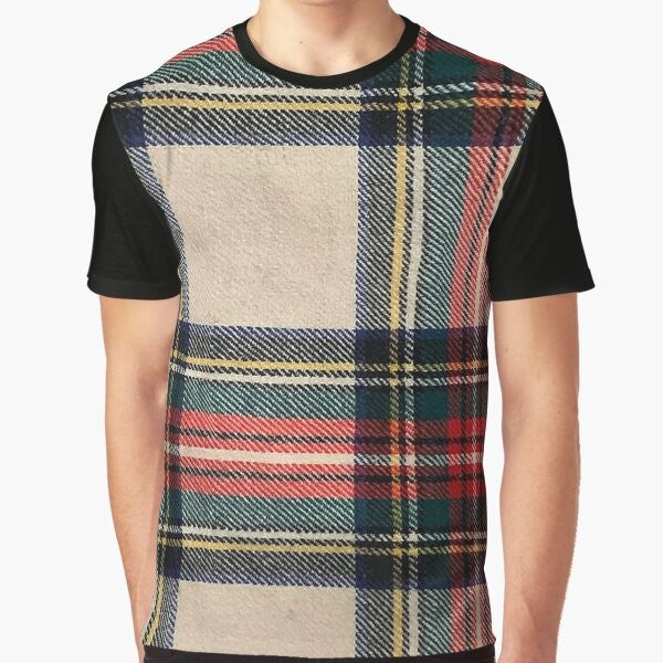 Vintage Scottish tartan graphic tee shirt