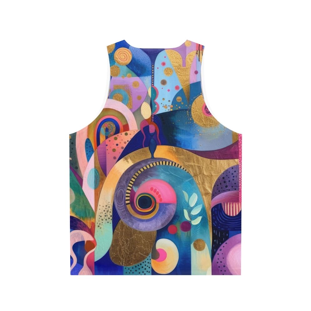 Tropical abstract geometric unisex tank top - Back