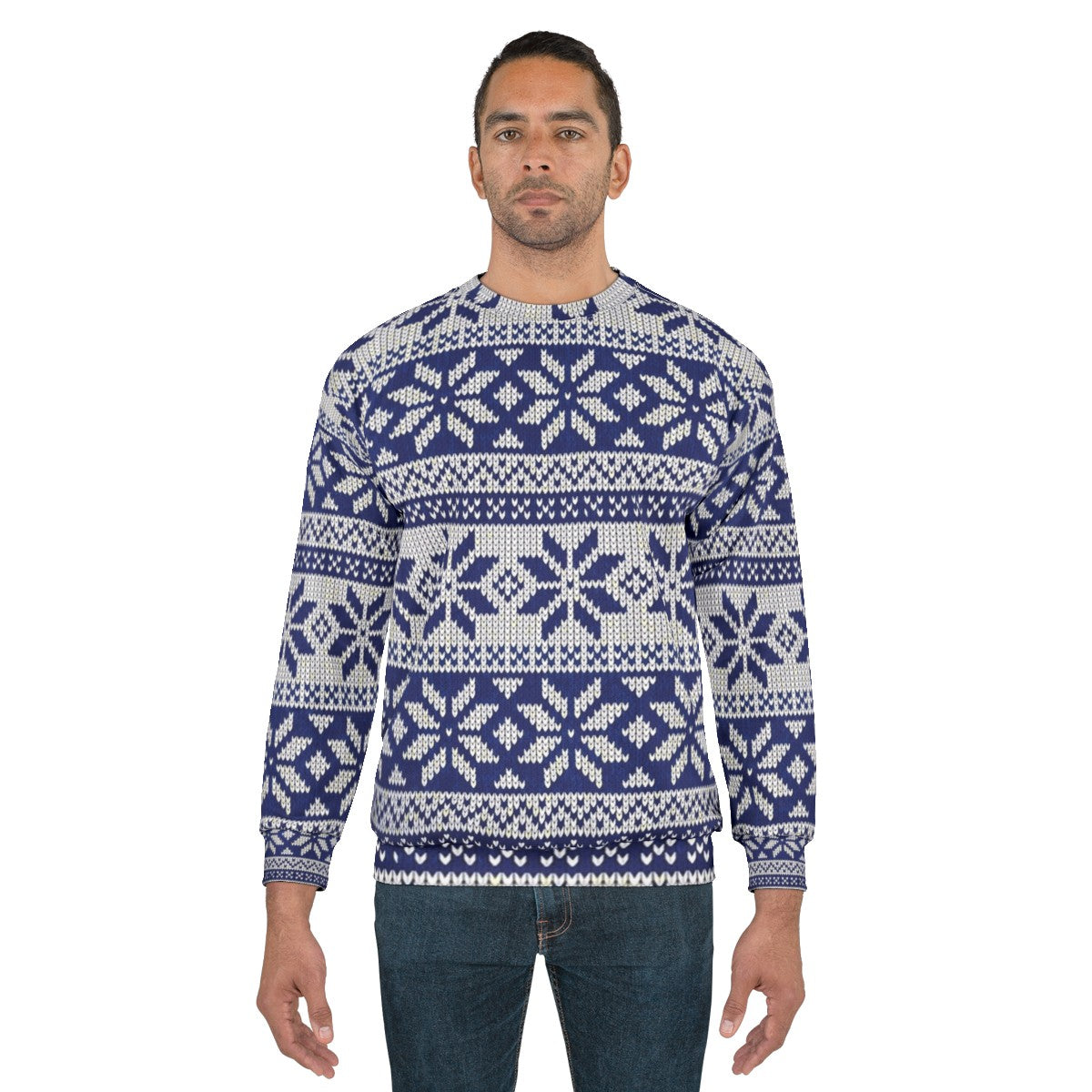 Cozy knit Christmas sweater with holiday reindeer pattern - men