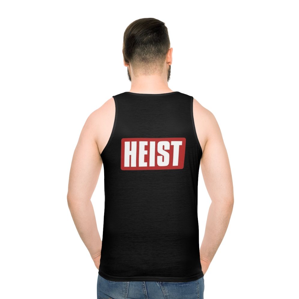 Money Heist Text Art Unisex Tank Top - men back