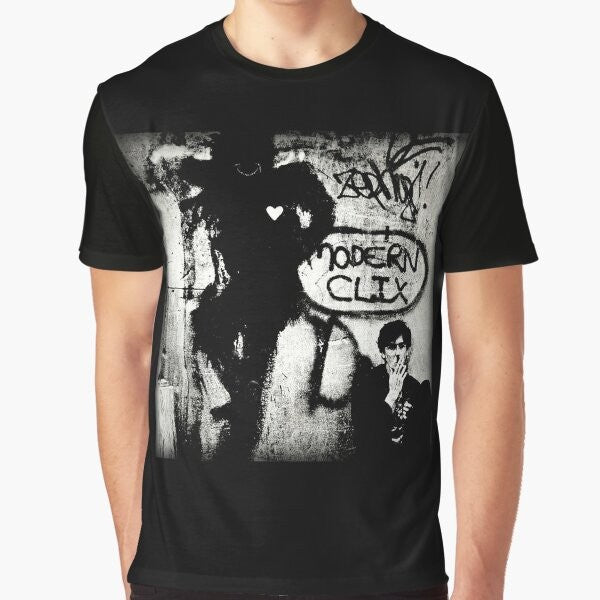 Charly Garcia graphic t-shirt featuring modern Argentine music art in black and white