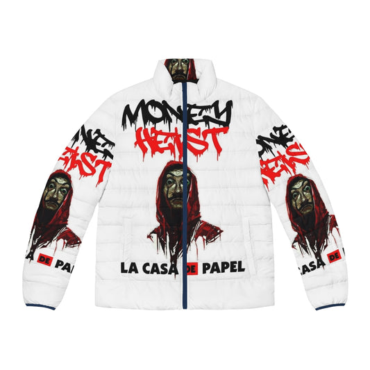 Money Heist puffer jacket with logo design