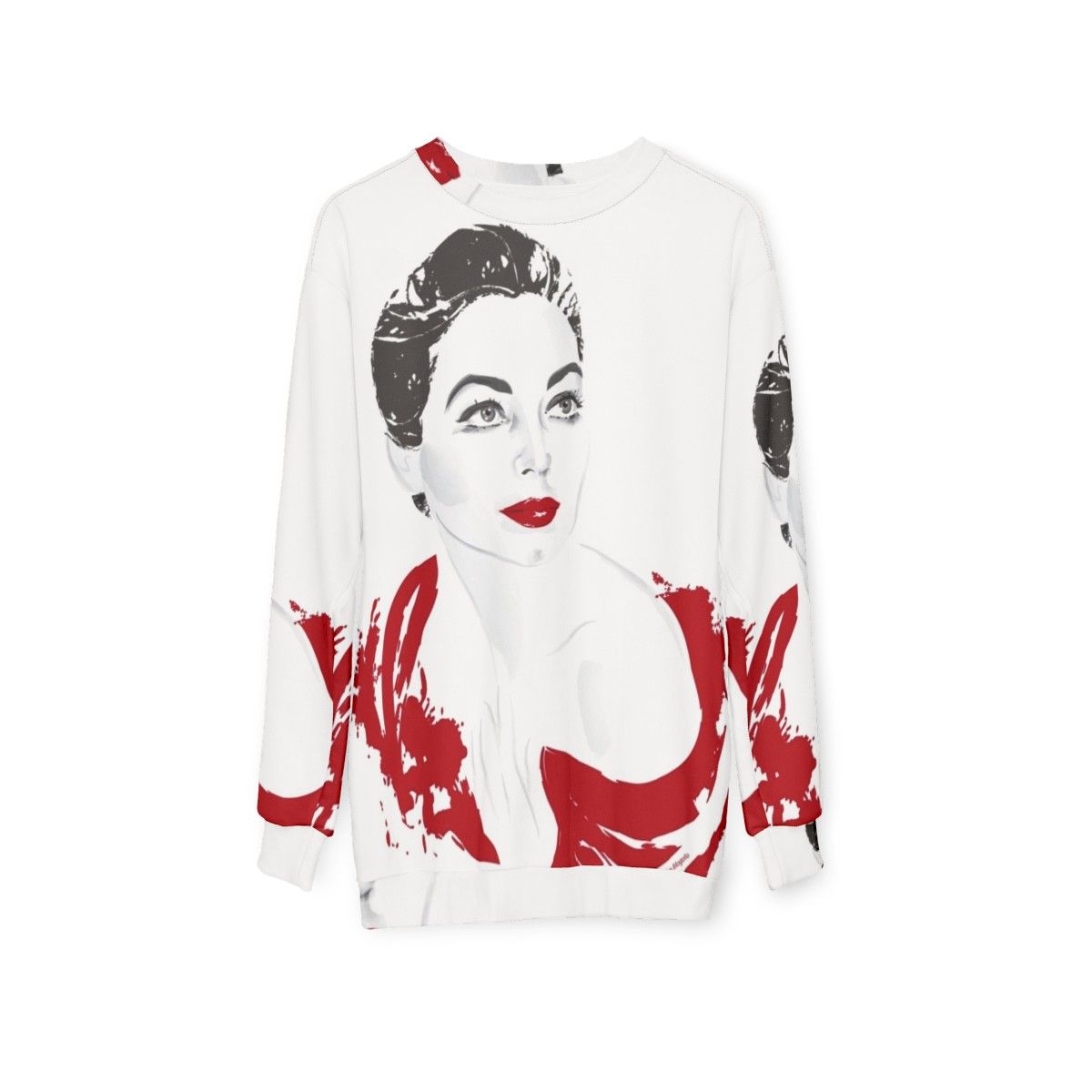 Ava Gardner Red Sweatshirt - Movie Star Icon Fashion - hanging