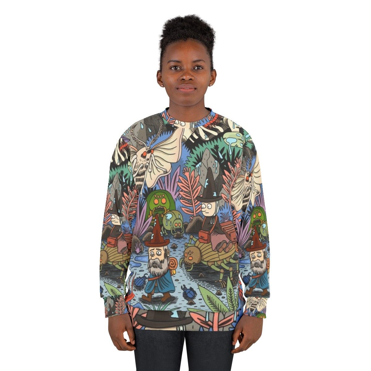 Journey Sweatshirt featuring gnome, nature, and melancholy designs - women