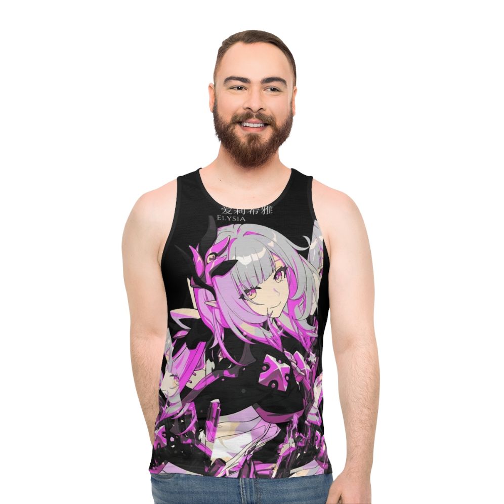 Reflective crystal unisex tank top with fantasy and anime design - men