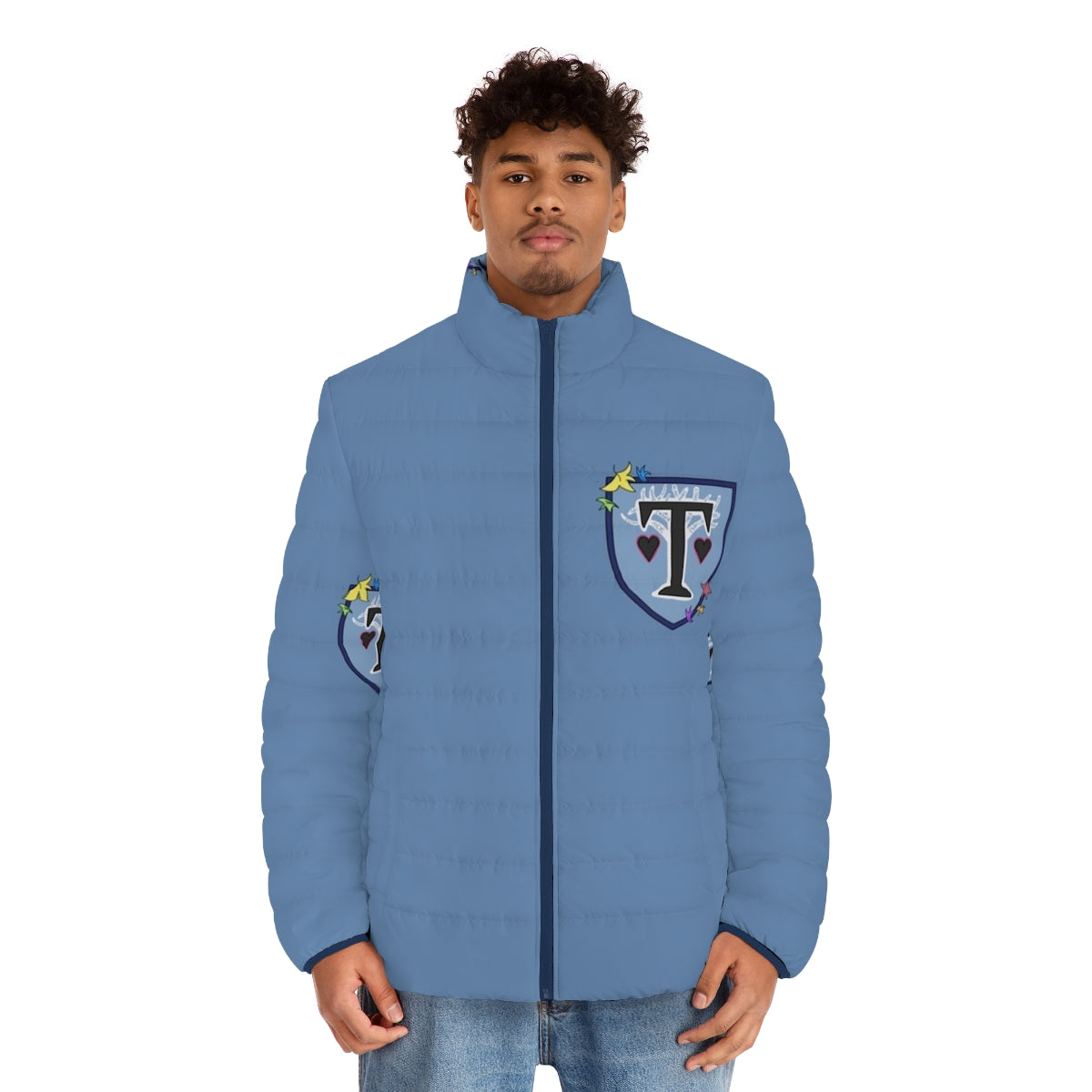 Truham Grammar Heartstopper puffer jacket with logo - men front