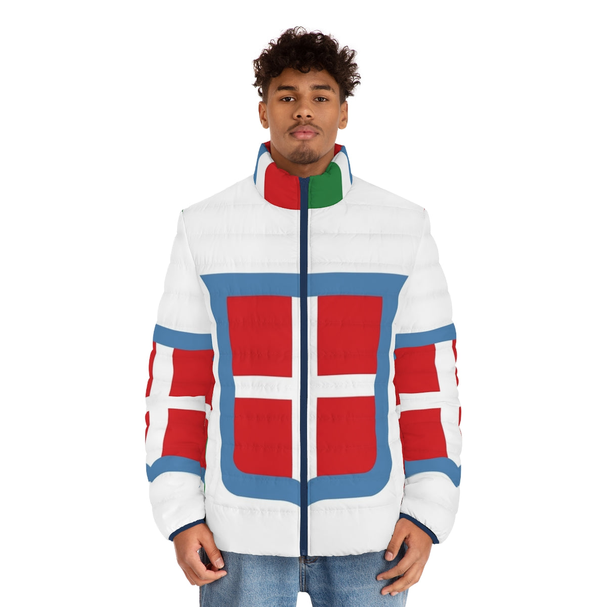 Puffer jacket featuring the historical flag of the Kingdom of Italy from 1861 - men front