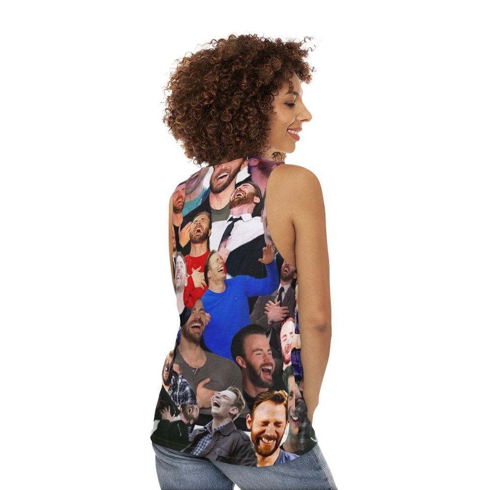 Chris Evans Laughing Unisex Tank Top - women back