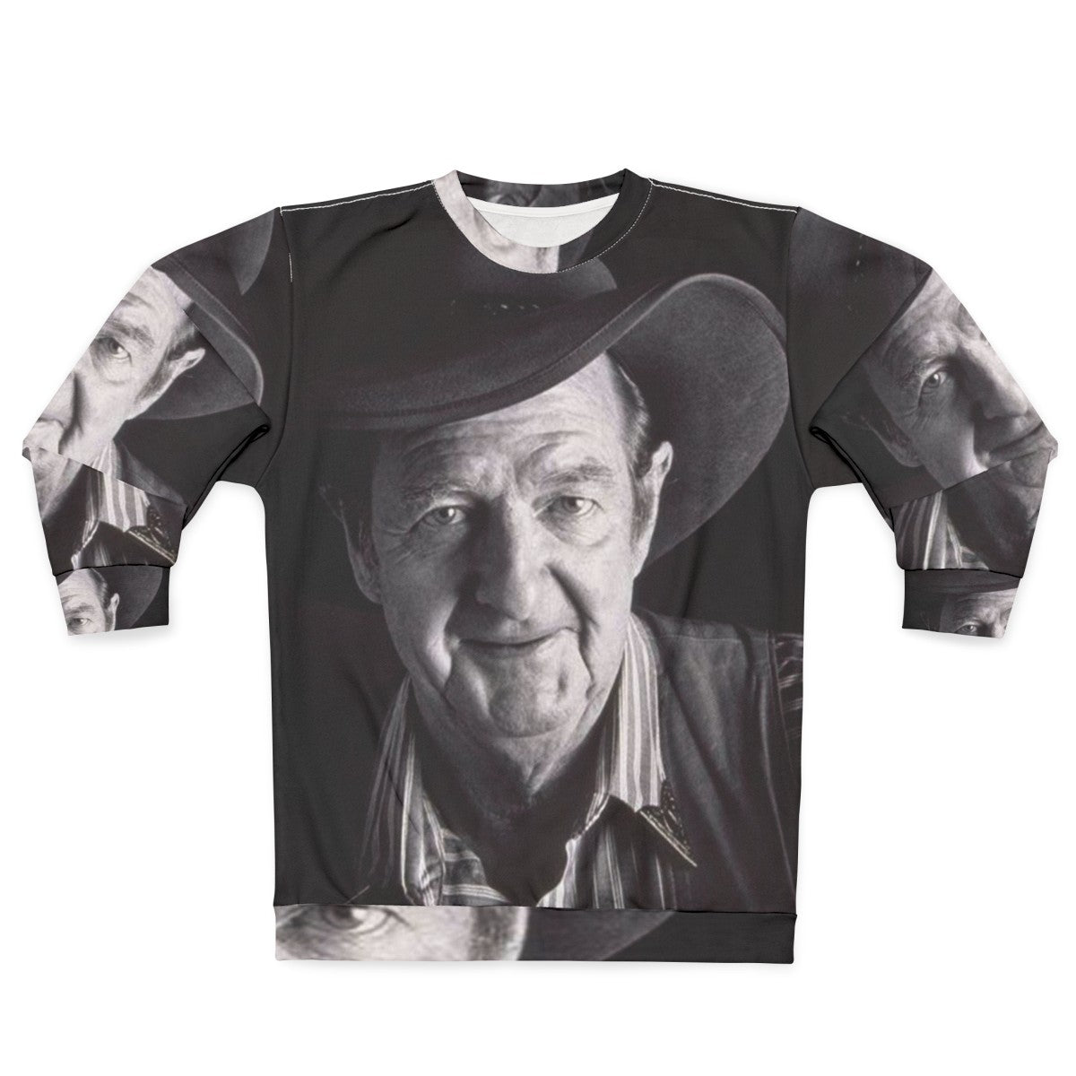 Slim Dusty Aussie Legend Black and White Retro Folk Sweatshirt