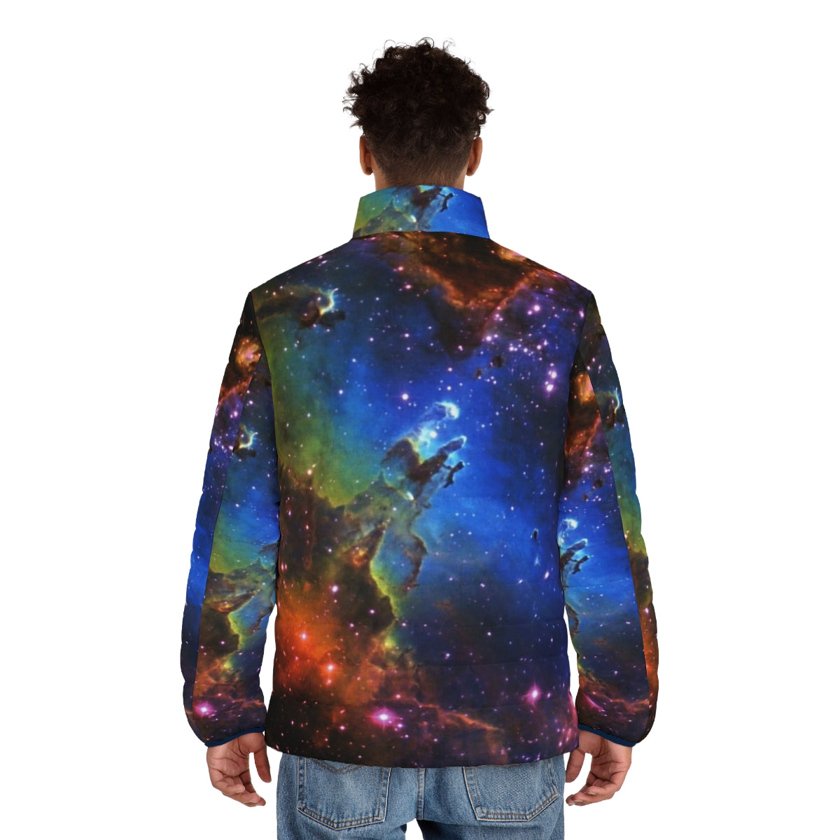 Galaxy Eagle Puffer Jacket - Sci-Fi Inspired Outerwear - men back