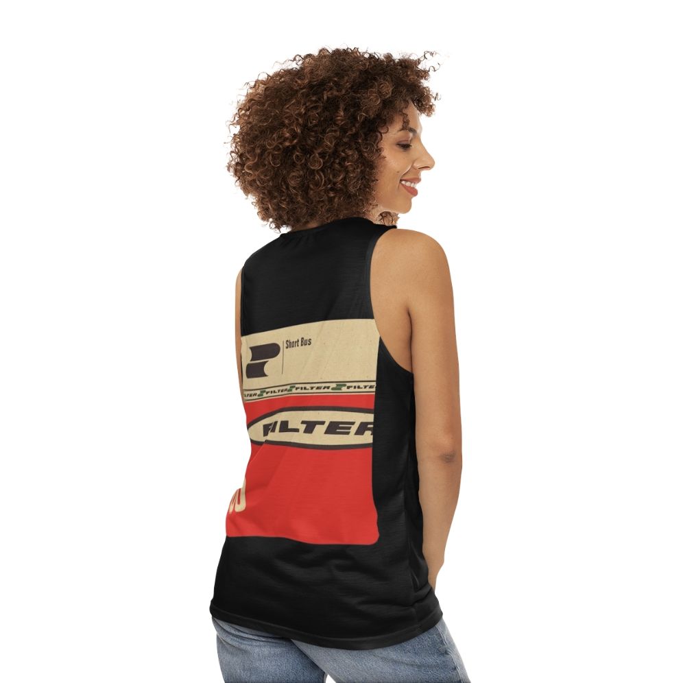 Filter Short Bus Unisex Industrial Metal Music Tank Top - women back