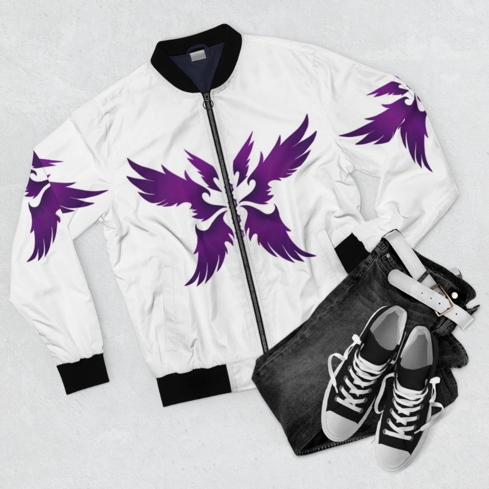 Minimalist Morgana League of Legends Bomber Jacket - Flat lay