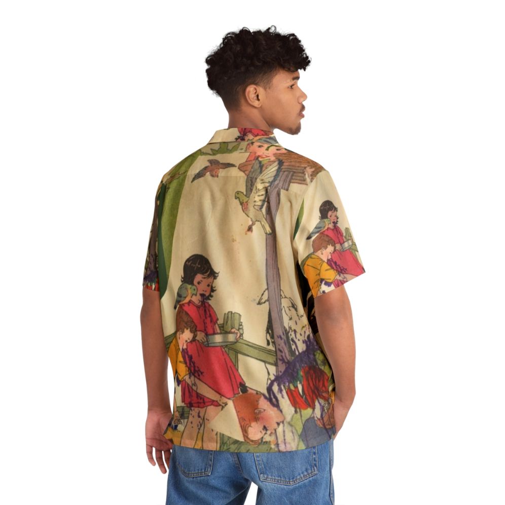 Indie Rock Hawaiian Shirt with Animal Collective 'Feels' Design - Flat lay