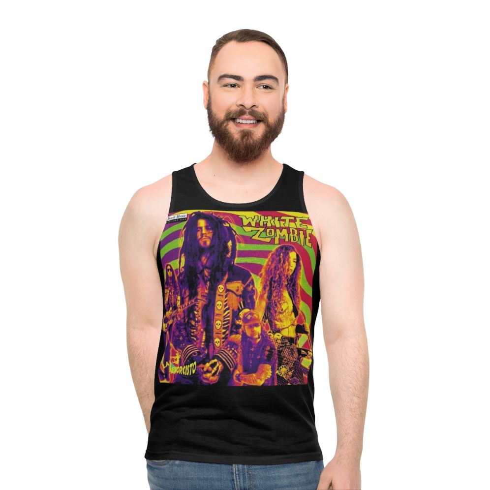 Rob Zombie inspired white unisex tank top - men