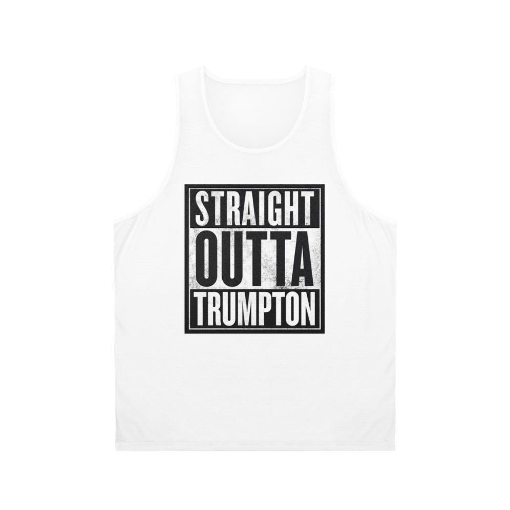 Straight Outta Trumpton unisex tank top featuring a vintage 1960s British TV show inspired design