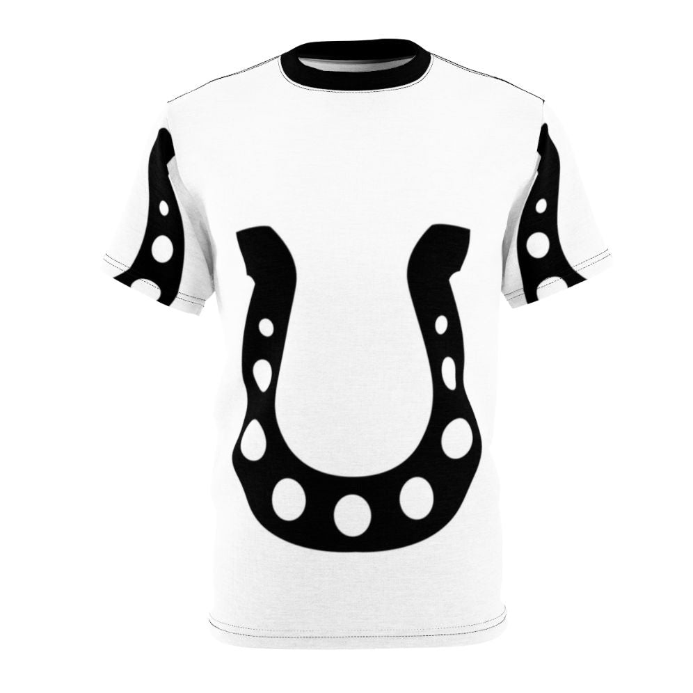 Stylish t-shirt featuring a lucky horseshoe design for activities and hobbies