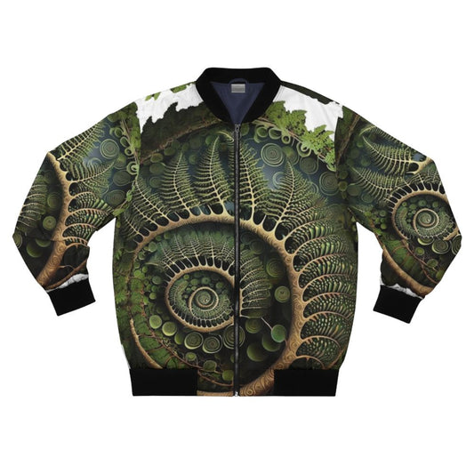 Fibonacci Fern Botanical Bomber Jacket with a nature-inspired pattern