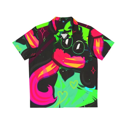 Ralsei Hawaiian Shirt with Neon Rainbow Design