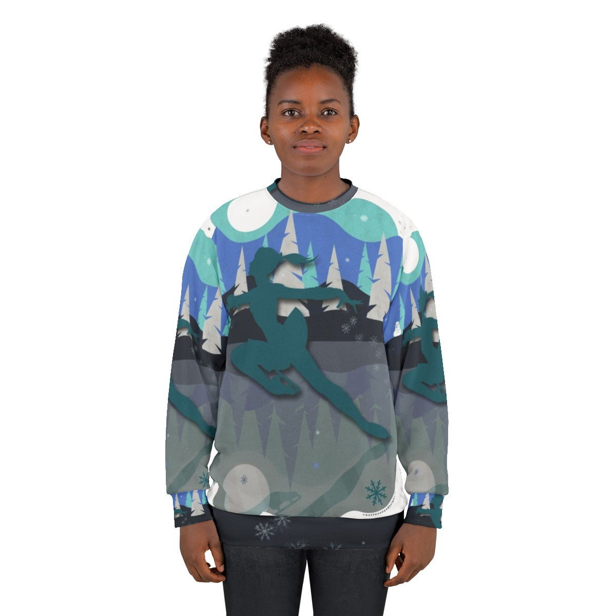 Ice skater wearing a cozy sweatshirt - women