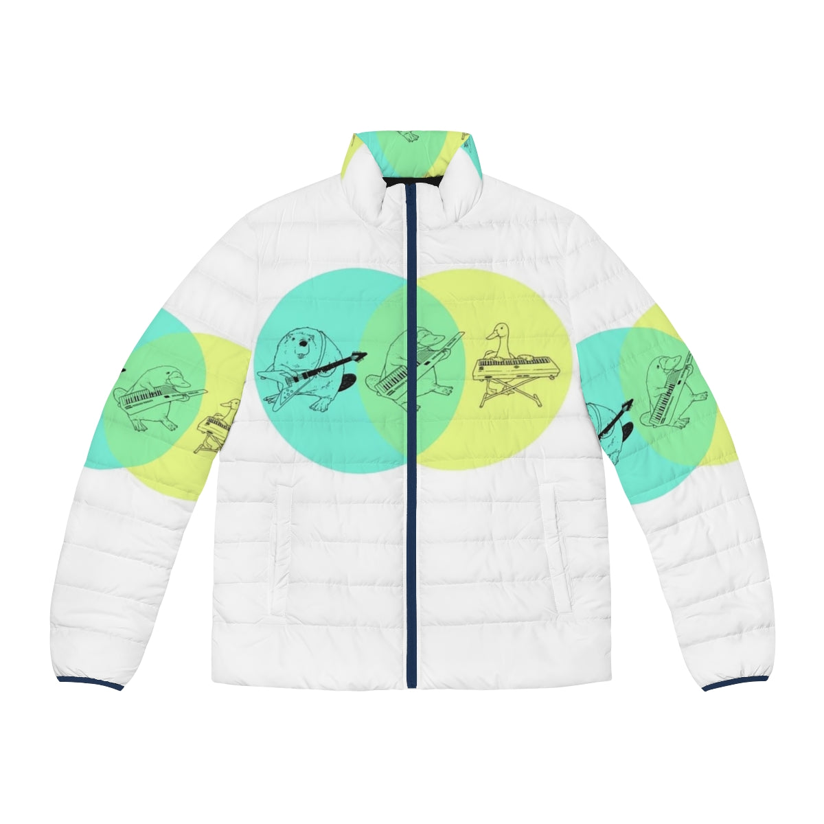 Keytar Platypus Venn Diagram Puffer Jacket