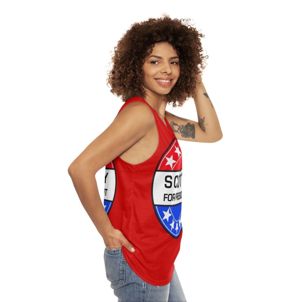 Vintage Scotty For President Unisex Star Trek Tank Top - women side