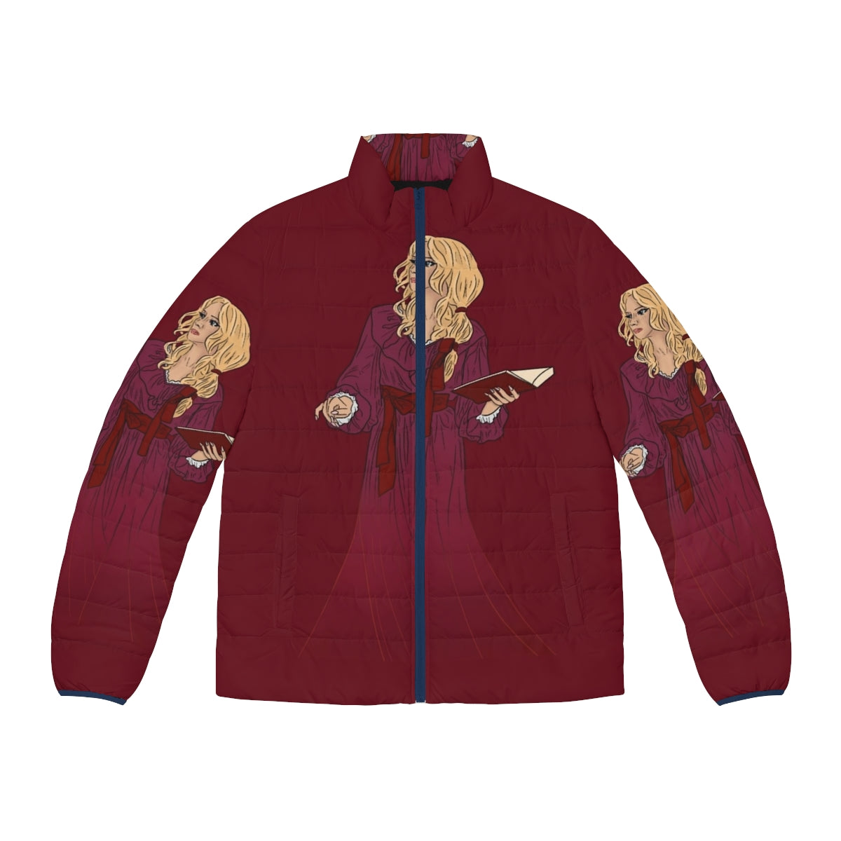 Castlevania Targoviste Location Tag Puffer Jacket featuring Alucard, Belmont, and Sypha Belnades