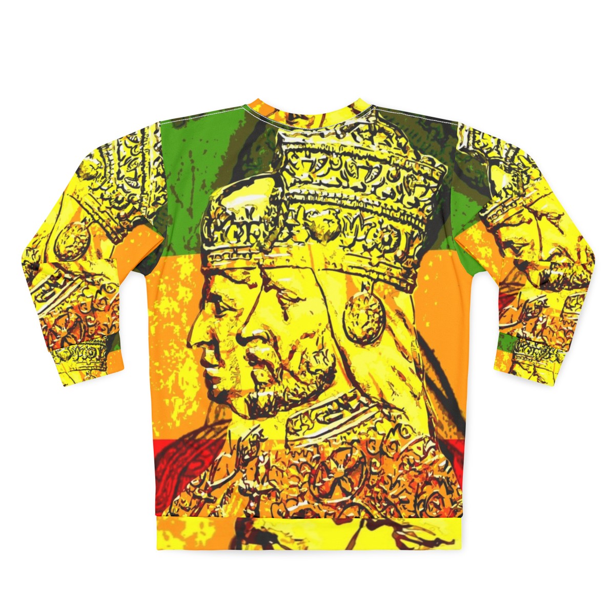 Haile Selassie and Empress Menen Rastafarian Sweatshirt - Back